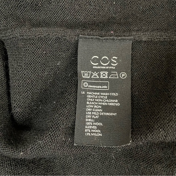 COS Black Wool Fluffy Textured Long Sleeve Sweater - Picture 9 of 11